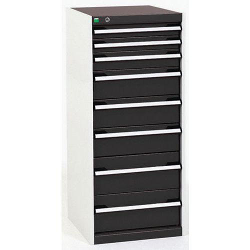 Műhely fiókos szekrények Bott Cubio, 120 x 52,5 x 52,5-65 cm, 8 fiók