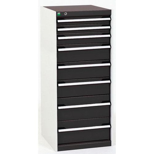 Műhely fiókos szekrények Bott Cubio, 120 x 52,5 x 52,5-65 cm, 8 fiók