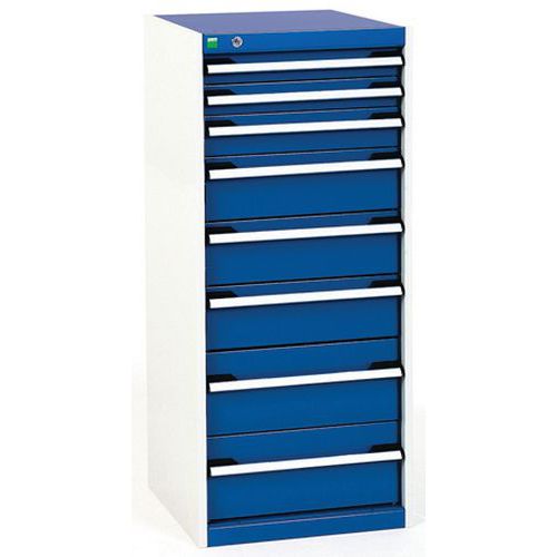 Műhely fiókos szekrények Bott Cubio, 120 x 52,5 x 52,5-65 cm, 8 fiók