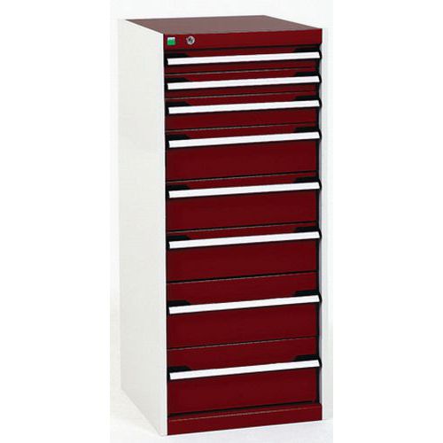 Műhely fiókos szekrények Bott Cubio, 120 x 52,5 x 52,5-65 cm, 8 fiók