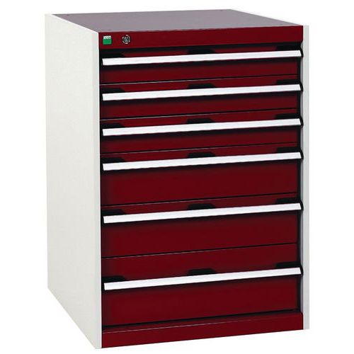 Műhely fiókos szekrények Bott Cubio, 90 x 65 x 52,5-75 cm, 6 fiók