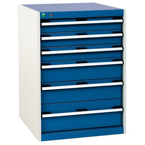 Műhely fiókos szekrények Bott Cubio, 90 x 65 x 52,5-75 cm, 6 fiók
