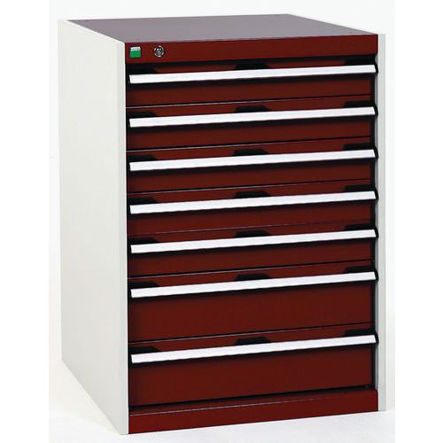 Műhely fiókos szekrények Bott Cubio, 90 x 65 x 52,5-75 cm, 7 fiók