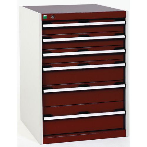 Műhely fiókos szekrények Bott Cubio, 90 x 65 x 52,5-75 cm, 6 fiók