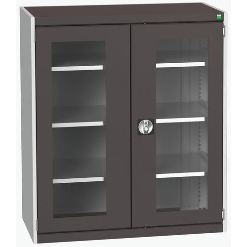 Bott Cubio műhelyszekrények átlátszó ajtókkal, magassága 120 cm