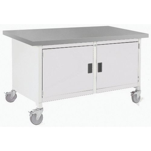 Bott Cubio Storage mobil műhelyasztal, 84 x 150 x 75 cm, 2 szekrény, multiplex/linóleum