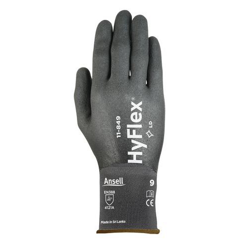 Nylon kesztyű Ansell HyFlex® 11-849 nitrilbe mártva Nylon kesztyű Ansell HyFlex® 11-849 nitrilbe mártva