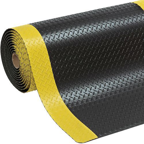 Fáradásgátló ipari szőnyegek Cushion Trax gyémánt bevonattal, fekete/sárga, szélesség 122 cm