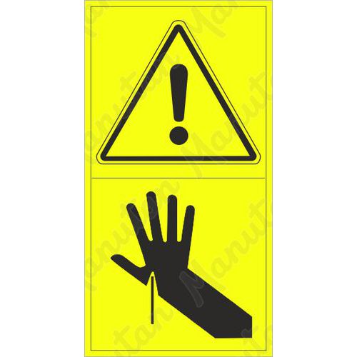Figyelmeztető táblák - A kéz átszúrásának veszélye