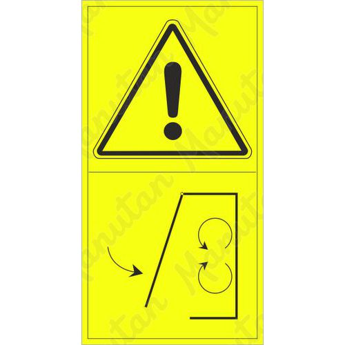 Figyelmeztető táblák - Működés közben ne távolítsa el a biztonsági fedelet
