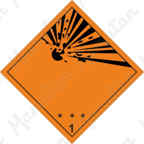 ADR figyelmeztető táblák - Robbanóanyagok és tárgyak 1 sz.