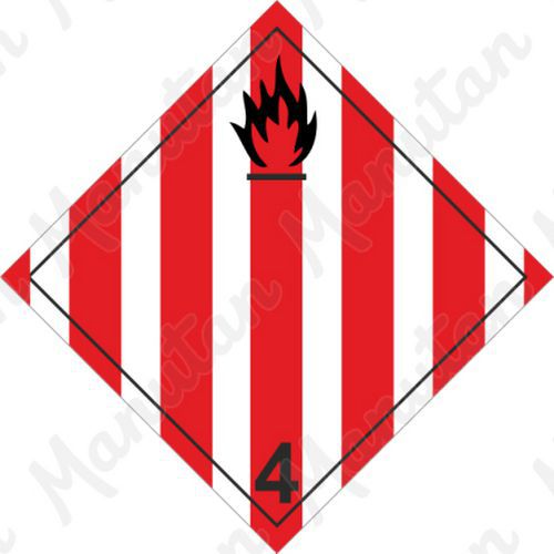 ADR figyelmeztető táblák - Tűzveszély, gyúlékony szilárd anyagok 4.1 sz.
