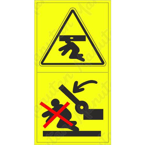 Figyelmeztető táblák - Egész test fentről történő összenyomásának veszélye