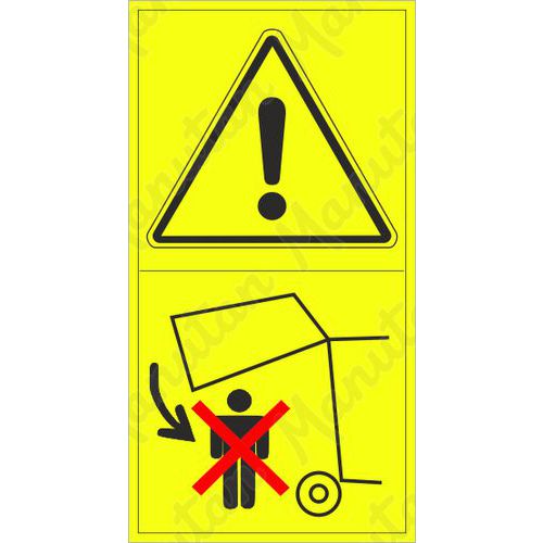 Figyelmeztető táblák - Ne lépjen a területre a gép csukódása közben