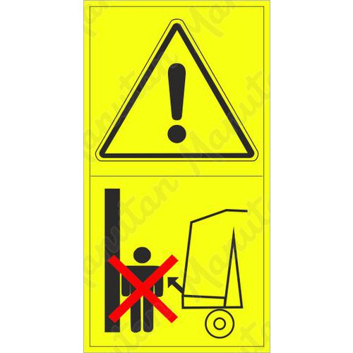 Figyelmeztető táblák - Ne lépjen a területre a gép nyitódása közben