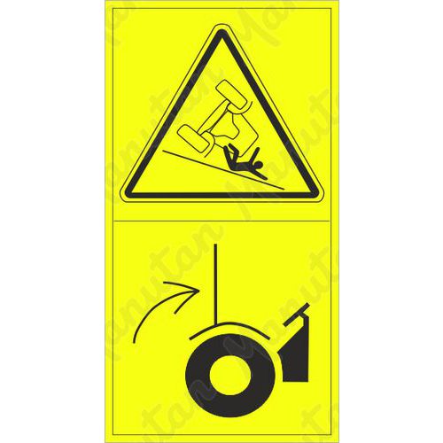Figyelmeztető táblák - A gép felborulhat a lejtőn