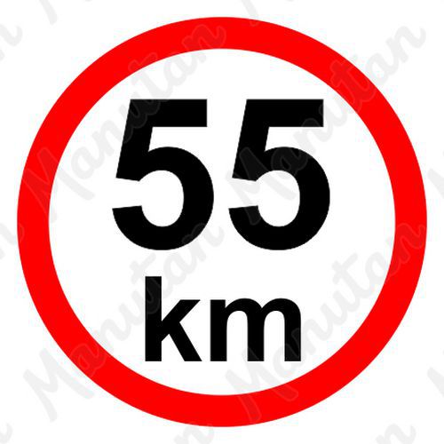 Munkavédelmi táblák - Sebességkorlátozás 55 km/h