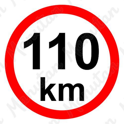 Munkavédelmi táblák - Sebességkorlátozás 110 km/h