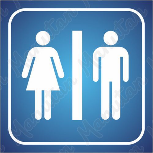 Információs tábla - Női és férfi mosdók