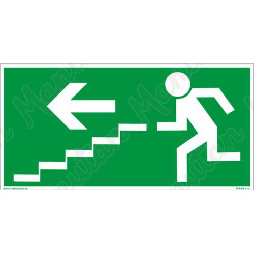 Biztonsági tábla - Menekülési lépcső balra le