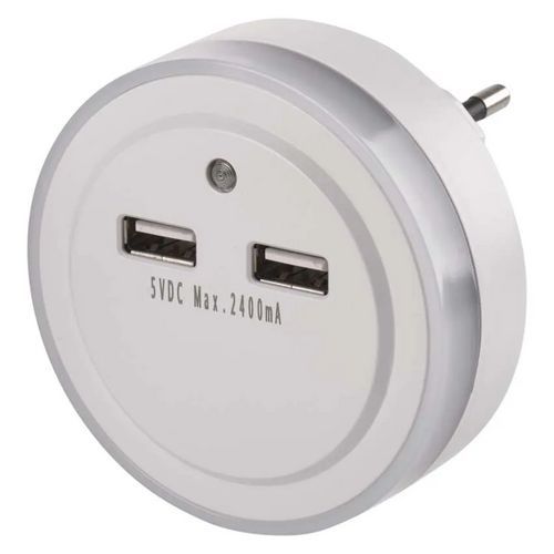 P3313 LED éjszakai lámpa konnektorhoz 2 x USB-vel