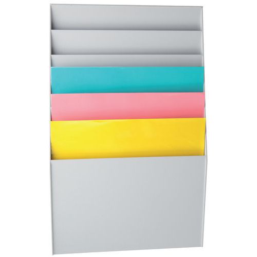 Paperflow falra szerelhető dokumentumtálca, 6 rekesszel