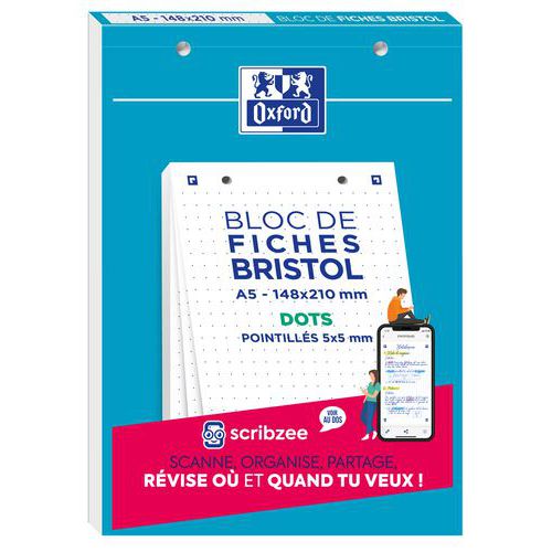 Oxford Bristol A5-ös indexkártyák, pontozott