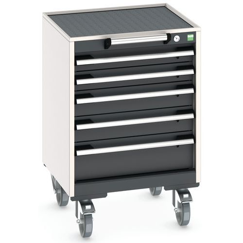 Bott Cubio mobil komód, 79 x 52,5 x 52,5 cm, 5 fiókos, multiplex/linóleum/szőnyeg