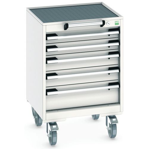 Bott Cubio mobil komód, 79 x 52,5 x 52,5 cm, 5 fiókos, multiplex/linóleum/szőnyeg