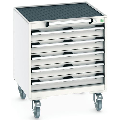 Bott Cubio mobil komód, 79 x 65 x 65 cm, 5 fiókos, multiplex/linóleum/szőnyeg