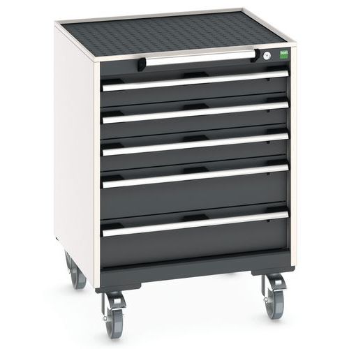 Bott Cubio mobil komód, 89 x 65 x 65 cm, 5 fiókos, multiplex/linóleum/szőnyeg