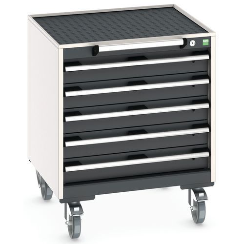 Bott Cubio mobil komód, 79 x 65 x 65 cm, 5 fiókos, multiplex/linóleum/szőnyeg