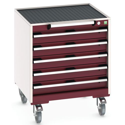 Bott Cubio mobil komód, 79 x 65 x 65 cm, 5 fiókos, multiplex/linóleum/szőnyeg