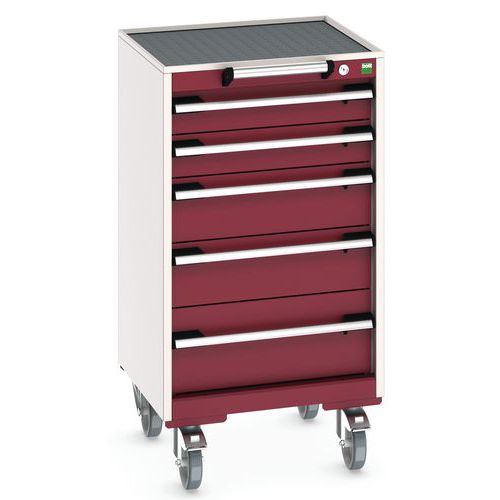 Bott Cubio mobil komód, 99 x 52,5 x 52,5 cm, 5 fiókos, multiplex/linóleum/szőnyeg