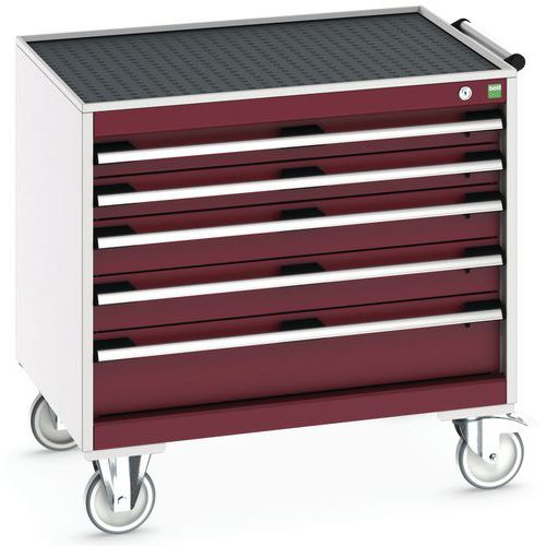 Bott Cubio mobil komód, 79 x 80 x 65 cm, 5 fiókos, multiplex/linóleum/szőnyeg