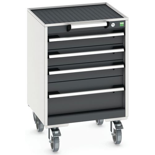 Bott Cubio mobil fiókos szekrény, 79 x 52,5 x 52,5 cm, 4 fiókos, multiplex/linóleum/szőnyeg