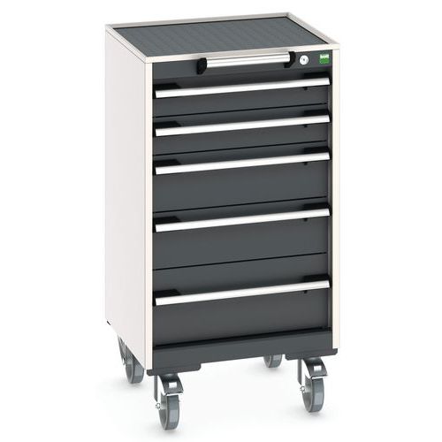 Bott Cubio mobil komód, 99 x 52,5 x 52,5 cm, 5 fiókos, multiplex/linóleum/szőnyeg