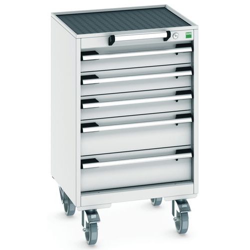 Bott Cubio mobil komód, 89 x 52,5 x 52,5 cm, 5 fiókos, multiplex/linóleum/szőnyeg