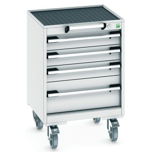 Bott Cubio mobil fiókos szekrény, 79 x 52,5 x 52,5 cm, 4 fiókos, multiplex/linóleum/szőnyeg