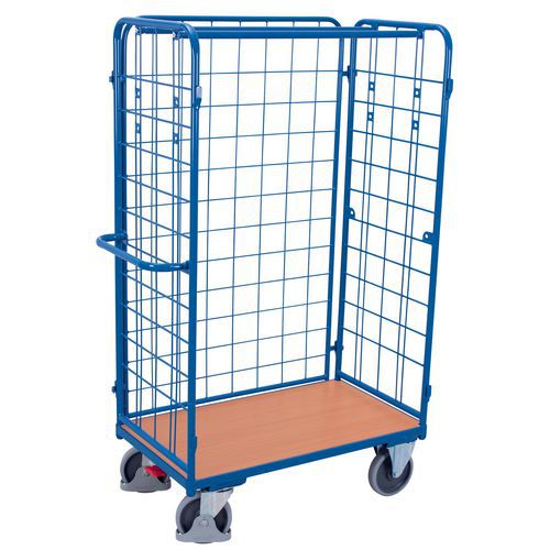 Magas polcos kocsik 3 hálós oldallal, 400 - 500 kg-ig, 1 polccal