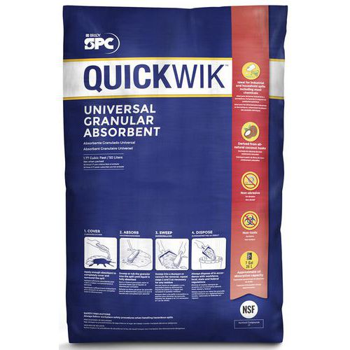 Quickwik ömlesztett szorbens, szorpciós kapacitás 26 l, csomagolás 9 kg