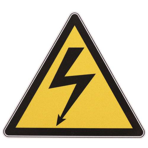 Figyelmeztető táblák - Elektromos feszültség - matrica - Manutan Expert