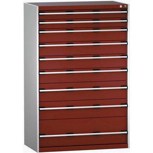 Műhelyfiókok Bott Cubio 200, 160 x 105 x 65-75 cm, 9 fiók