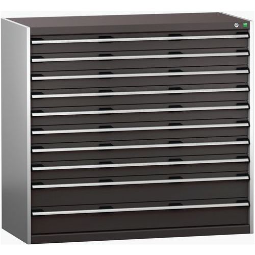 Műhelyfiókok Bott Cubio 200, 120 x 130 x 65-75 cm, 10 fiók