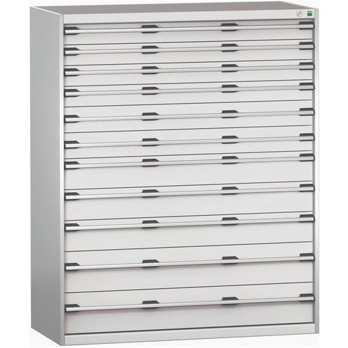 Műhelyfiókok Bott Cubio 200, 160 x 130 x 65-75 cm, 11 fiók