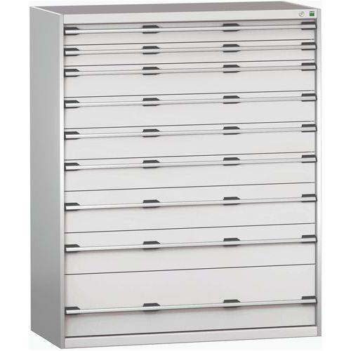 Műhelyfiókok Bott Cubio 200, 160 x 130 x 65-75 cm, 9 fiók