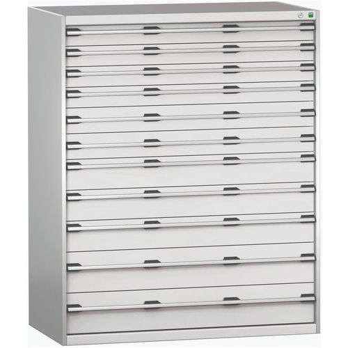 Műhelyfiókok Bott Cubio 200, 160 x 130 x 65-75 cm, 11 fiók