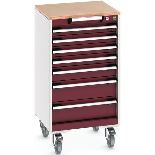 Bott Cubio mobil komód, 99 x 52,5 x 52,5 cm, 7 fiókos, multiplex/linóleum/szőnyeg