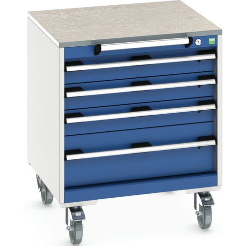 Bott Cubio mobil fiókos szekrény, 79 x 65 x 65 cm, 4 fiókos, multiplex/linóleum/szőnyeg