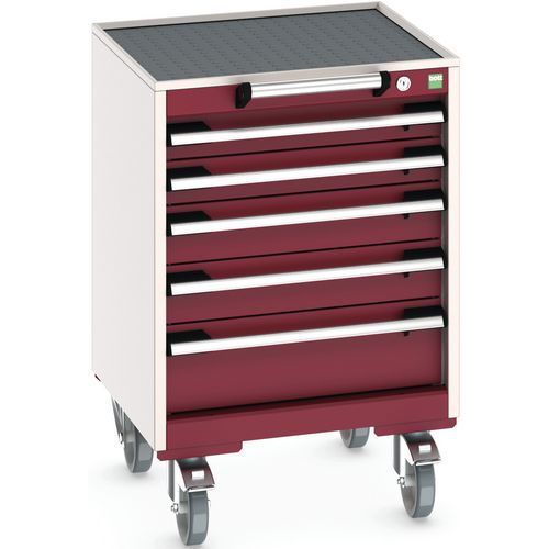Bott Cubio mobil komód, 79 x 52,5 x 52,5 cm, 5 fiókos, multiplex/linóleum/szőnyeg